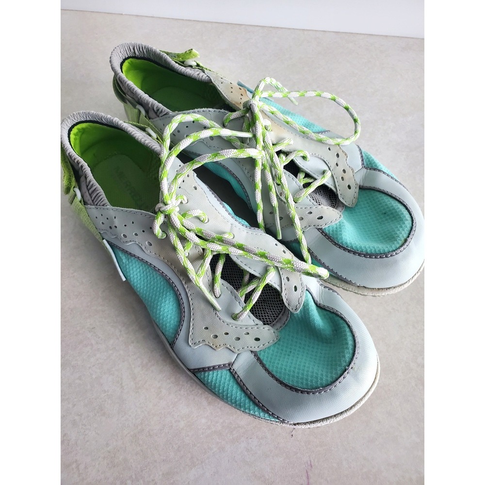 Merrell Swift Glove Ash Aqua Barefoot Water Resistant Vibram Shoes Womens 8